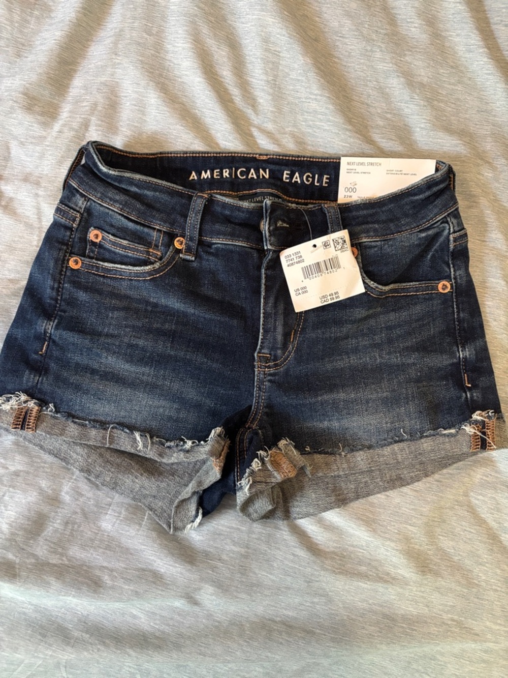 American Eagle Outfitters Indigo Rolled Hem Denim Shorts